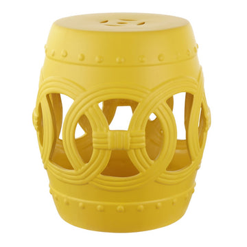 Lucky Coins 16" Chinese Ceramic Drum Garden Stool - JONATHAN Y